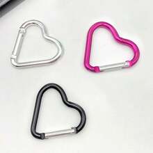 心形登山扣，铝制弹簧钩夹钥匙扣，钓鱼用自动锁定钥匙扣夹，心形铝制弹簧钩夹钥匙扣，徒步旅行、旅行、居家、跑步、冒险和露营登山扣 - 彩色 - 查看 19