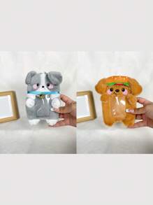 Pandantiv cu suport pentru cărți de pluș cu animale din desene neutre, carte de celebritate, carte de identitate, pentru depozitare, păpușă umplută, design super moale pentru întoarcerea la școală, accesorii pentru decorarea camerei