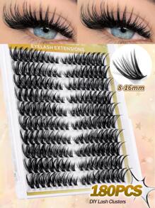 360 Cluster D Curly Large Capacity Fox EyeFalse Eyelashes Divided Into Height, 40D+80D Mix Thick Left+Right For Paired Single Cluster. Natural Segmentation. Clustered Eyelashes. Fluffy. Thick. Soft. Lightweight False Eyelash Set, Comfortable To Wear. Enlarging Eyes, Lifting Eye Tails, DIY Eyelash Extension, Eyelash Extension. Daily Life&Weddings&Dates&Parties&Music Festivals&Halloween Use - CC - 查看 2