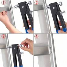 86pcs Blind Rivet Nut Kit Set, Riveter Tool, Rivet Nut Gun, Thread Hand Riveter, Rivet Gun Threaded Insert Tool, Riveting Tools With M3/M4/M5/M6/M8 Threaded Rivet Nut And Mandrel - Blue - View 7