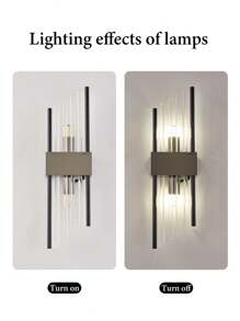 1/2pcs Modern Gold/Black Crystal Indoor Wall Lamp, Stainless Steel Body, G9 Light Source, Suitable For Living Room, Bedroom, Bedside, Home Decoration, LED Outdoor Wall Lamps