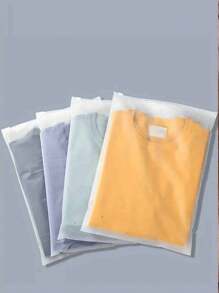 1/3/5/8/10 piezas Bolsas de plástico con cremallera de plástico esmerilado para ropa, bolsas de embalaje de plástico esmerilado, bolsas de embalaje de plástico esmerilado con cremallera resellable - Transparente, bolsas de almacenamiento reutilizables para camisetas, blusas y documentos, con orificio de ventilación, bolsas de polietileno reutilizables para ropa y prendas - Bolsa resistente a la ventilación y al desgarro para accesorios escolares y artículos escolares - Ver 2