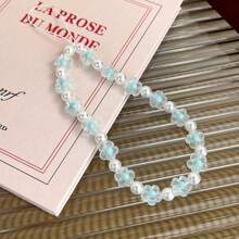 1pc Flower & Faux Pearl Beaded Lanyard, Phone Strap, Bag Charm Gifts For Mother, Family, Friends, Birthday, Holiday Phone Charm, Phone Chain