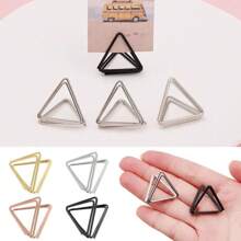 10pcs Triangle Place Card Holders, Mini Table Number Holders, Table Desk Place Name Card Holders,Photo Clips For Wedding Party Decor - Multicolor - View 5