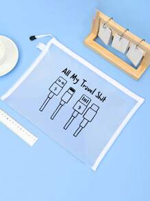 网眼化妆包，带旅行数据线图案，红色气垫收纳便携式收纳包，化妆包，护肤包，旅行必需品，宿舍用品，婚礼新娘礼物，母亲礼物，生日礼物，送给朋友和老师的礼物，浴室收纳，珠宝收纳，唇油和化妆品收纳袋学校用品化妆包节日必需品化妆包化妆袋化妆品收纳袋节日冬季豹纹腊肠犬女士礼物