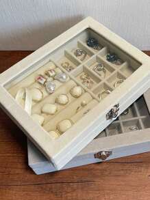 3 w 1 Organizer podróżny na biżuterię - Kompaktowe etui na pierścionek, kolczyki, naszyjnik z podszewką antypoślizgową, przenośne pudełko prezentowe dla kobiet (1 szt.) Organizer podróżny do przechowywania