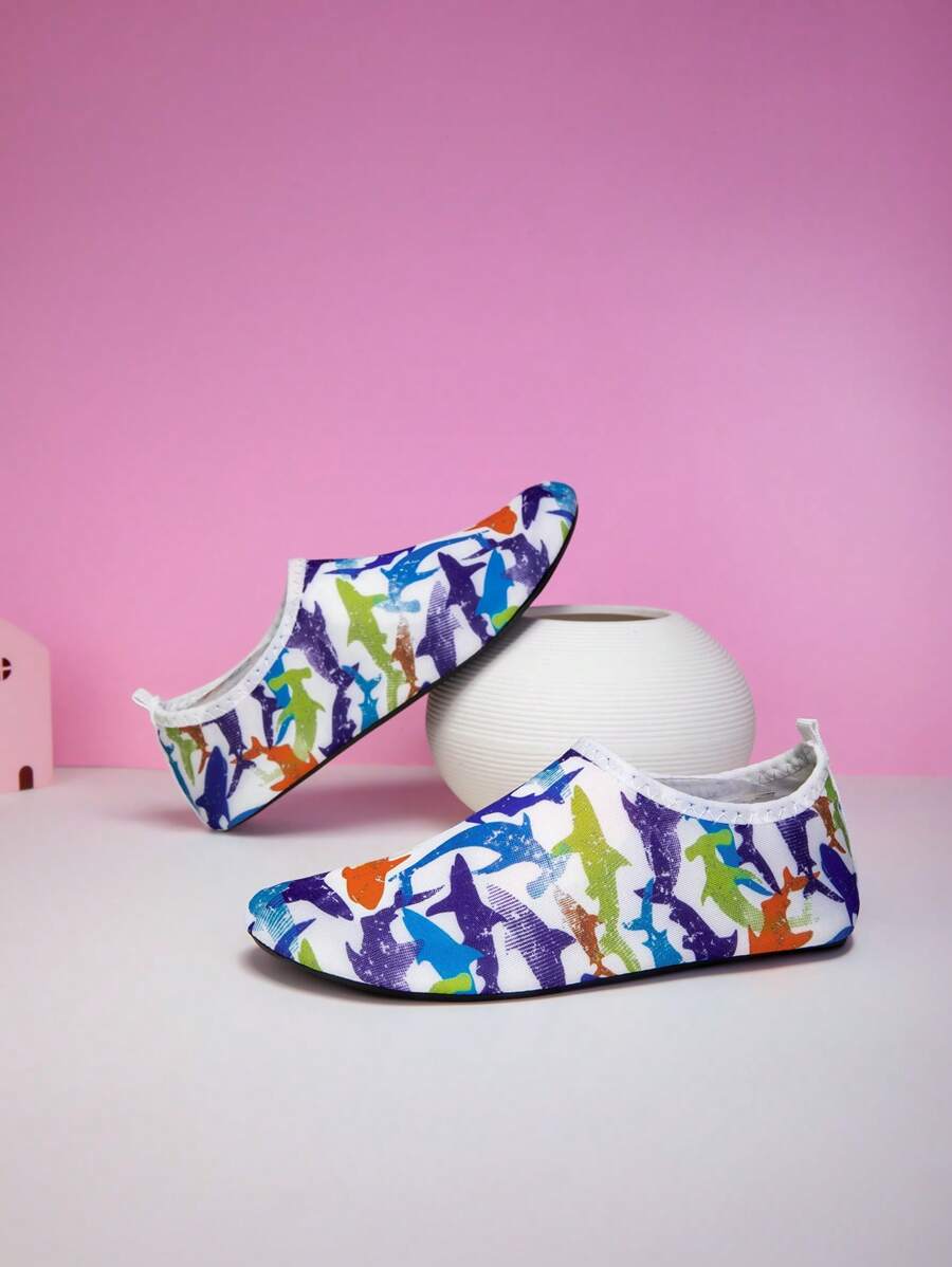 1 Pair Couples Cartoon Pattern Swim Shoes, Beach Shoes Anti-Slip Quick Drying Breathable Outdoor Sport Running Gym Yoga Shoes - Multicolor - View 1