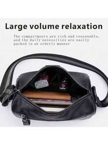 Mochila de lujo para hombres con diseño diagonal - Correa del hombro ajustable, gran capacidad, negra con adorno a rayas, adecuada para el trabajo diario, ocio empresarial, elegante adorno de cremallera, tratamiento de superficie texturizada, el regalo ideal perfecto para hombres. - Negro - Ver 10