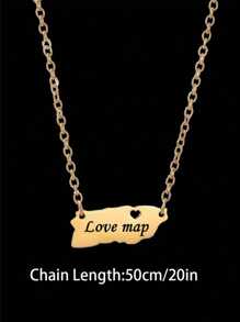 定制时尚名字项链，不锈钢几何标签吊坠，个性化项链适合女性、礼物、日常佩戴、优雅精致 - 金色 - 查看 5