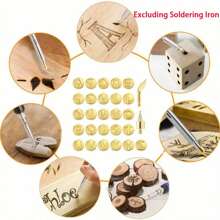 28pcs/Set Wood Burning Kit Alphabet Wood Burning Kit With 26 English Letters Carving Pyrography Pen Tips, DIY Burning Tip Wood Burning Alphabet Tips Alphabet Number Template For Embossing And Carving Crafts Wood Burning - Multicolor - View 4