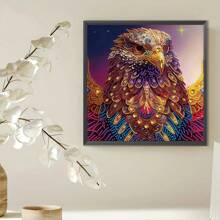 1 件 30*30 厘米/11.8*11.8 英寸无框 5D 不对称形状 DIY 钻石画套件，鹰图案墙面装饰、装饰品，非常适合初学者和成人，感恩节礼物 - 彩色 - 查看 4