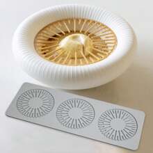 1 PIEZA Molde de encaje de hoja hueca de fondant, molde de silicona con formas de flores de hojas múltiples para decoración de pasteles, moldes de impresión de fondant para chocolate, azúcar, caramelo, magdalenas y horneado - Gris - Ver 2