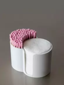 1pc Bathroom Storage Box, 2-In-1 Connected Makeup Remover Wipes & Cosmetic Tools Organizer Box, Desktop Vanity Tray