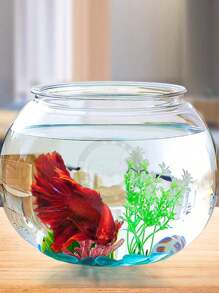 1 件透明亚克力水族箱鱼缸，客厅桌面微景观装饰，家用斗鱼鱼缸