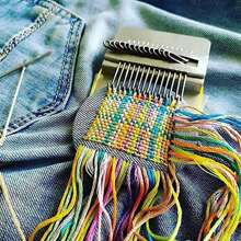 小型织布机 Speedweve 型编织工具，快速织补织布机 迷你修补方便织补织布机 用于修补牛仔裤袜子衣服 织布机可制作精美针脚 DIY 编织艺术（10/14 钩）