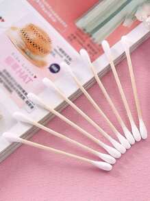 100/200/300/500 piezas/Paquete Hisopos de limpieza, Bastoncillos de maquillaje desechables para limpieza, desmaquillado, limpieza de oídos, necesarios para el hogar y los viajes