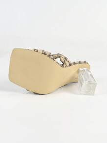 Sandales à talons hauts cristallins polyvalents pour femmes