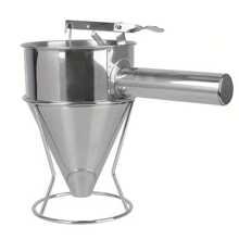 1pc Multi-Caliber Stainless Steel Batter Funnel With Stand - Perfect For Pancake, Cupcakes, And Baking - Kitchen Gadgets - Silver - View 6