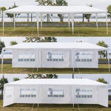 10*30" Five Sides Waterproof Tent With Spiral Tubes, Suitable For Outdoor Garden Household Wedding Party Parking Shed - trắng - Xem 4