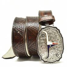 Atrevidu's Triangular Cowhide Country Belt - 燒焦 - 查看 2