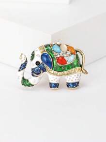 Fashionable Enamel Elephant Brooch For Women Animal Brooch Dress Suit Pin Accessories Party Banquet Gift - Elephant - View 1
