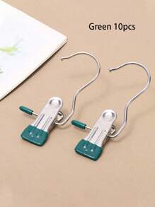 不锈钢衣夹洗衣衣钉带钩便携式挂衣夹裤夹家用不留痕强力不锈钢多功能带钩衣夹晾衣夹单个宽口夹耐磨 - 彩色 - 查看 23
