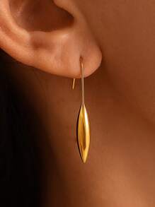 1 对不锈钢 18K 镀金泪滴形耳环，适合日常佩戴的女士时尚耳环 - 水滴耳環 - 查看 3