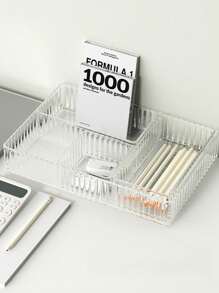 1pc,Household Drawer Built-In Cosmetic Storage Box Desktop Skincare Organizer Box Storage Divider Acrylic Dresser,For Holiday Beach, Bathroom Collection, Bedroom Collection, Large Capacity - Clear - View 4