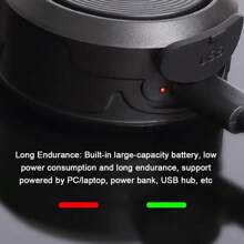 1pc Bicycle/Mountain Bike Riding USB Chargeable Loud Horn Bell Theft Alarm - Black - View 3