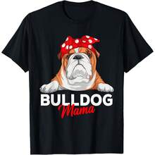 English Bulldog Mama Bully Dog Mom Funny Womens Gift T-Shirt - 黑色 - 查看 1
