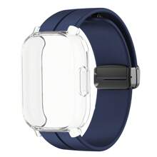 Magnetisches Silikonarmband + Hülle kompatibel mit Xiaomi Redmi Watch 5 Active Lite Smartwatch Armband und Hülle kompatibel mit Redmi Watch 5 Active Lite