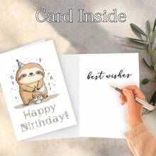 Heartwarming, Charming Sloth-Themed Birthday Card - Perfect For Family, Friends & Colleagues | Creative Greeting Card With Unique Design