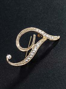 Vintage Versatile Men's English Letter Brooch, Suit Lapel Flower Badge, Unisex Fashionable Large Pin Clothing Accessory, High-End Suit Decoration, Sweater/Jacket Pins, Suitable For Parties, Weddings, Birthdays, Daily Wear, Holiday Gifts