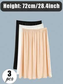 3件/2件/1件 多种尺码 纯色 百搭 柔软 春夏半身长款收腰裙 防眩光居家束腰裙 打底裙 腰部配饰可做打底裙遮臀 裹臀 收腰裙显瘦 辣妹必备 适合日常度假旅游约会派对婚礼宴会穿着 母亲节情人节情侣礼物夏季开学秋季万圣节 - 彩色 - 查看 2
