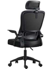 Silla De Office, Para Gaming, Escritorio Ergonómica With Reposacabezas, Adjustable And With Support Lumbar | Respaldo De Malla Transpirable | Reposabrazos Abatibles De 90° | Giratoria 360° (Negro)