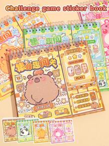 1 set de libro de pegatinas multifuncional con tema de mascotas lindas para manualidades, juegos de vestir, decoración de planificadores DIY, escenas de desafío divertido, útiles escolares, de vuelta a la escuela