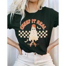 Creep It Real Halloween Tshirt, Funny Quote Halloween Ghost T-Shirt, Womans Crewneck, Women Graphic Tee, Cute Halloween Costume Shirt