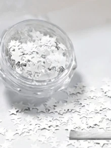 1/4/6片装星形美甲贴纸，金色/白色/银色星星美甲贴花，DIY美甲饰品，美甲用品，美甲宝石