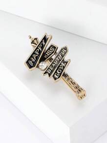 Fashionable "Road To Happiness" Road Sign Brooch For Women Dress Suit Pin Accessories Party Banquet Gift