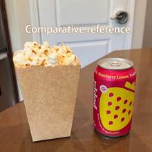 24/12pcs/1pc Brown Kraft Paper Popcorn Box, Fries Box, Candy Box, Suitable For Movie Theater, Mall, Party, Christmas