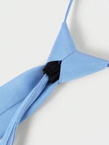 1pc Solid Color Casual & Business Woven Necktie, Suitable For All Seasons Men Necktie - Baby Blue - View 3