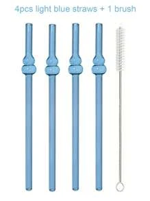 2 ống hút thủy tinh kèm 1 chổi cọ ống hút, ống hút tái sử dụng 8mm, ống hút hình quả bầu, ống hút quà tặng cho bạn bè và gia đình, hạnh phúc và giàu có - Hình quả bầu - Xem 16