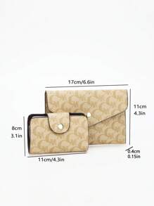 全新时尚高端三件套母女包印花女士手提包 - 卡其色 - 查看 5