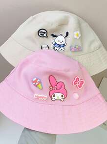 Sanrio 1 pièce Chapeau de soleil d'été Sanrio, chapeau de seau à large bord adorable avec Pompompurin et My Melody