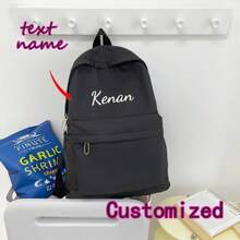 Customized Name Backpack | Nylon Backpack With Personalized Heat Transfer Printing | Lightweight Boys' And Girls' Back To School Bag - Multicolor - View 9