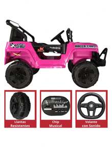 Joykoo Camioneta Montable Electrica para Niños Control Remoto 12v - Rosa - Ver 4