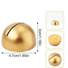 1/6/12pcs Gold Color Wooden Place Card Holders Postcard Small Standard, Elegant Round Table Number Clips Display Stand For Weddings, Receptions, Banquets, Anniversary & Birthday Parties, Perfect For Business Cards & Seating Arrangements, Card Holder For Events - Multicolor - View 3