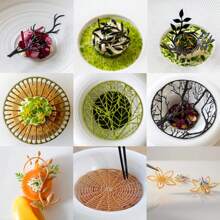 1 PIEZA Molde de encaje de hoja hueca de fondant, molde de silicona con formas de flores de hojas múltiples para decoración de pasteles, moldes de impresión de fondant para chocolate, azúcar, caramelo, magdalenas y horneado - Gris - Ver 4