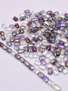 30pcs/Bag Pink Red Green Color Faceted Grid Rectangle Square Loose Beads Glass Beads Faceted Loose Spacer Beads For Jewelry Making DIY Jewelry Accessories Design