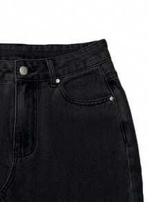 GILIPUR Quần jean ống đứng dáng rộng in hình đầu lâu cho nữ, trang phục dạo phố, trang phục Halloween, trang phục mùa thu, trang phục Gothic, trang phục cổ điển, trang phục đi chơi - màu đen - Xem 5